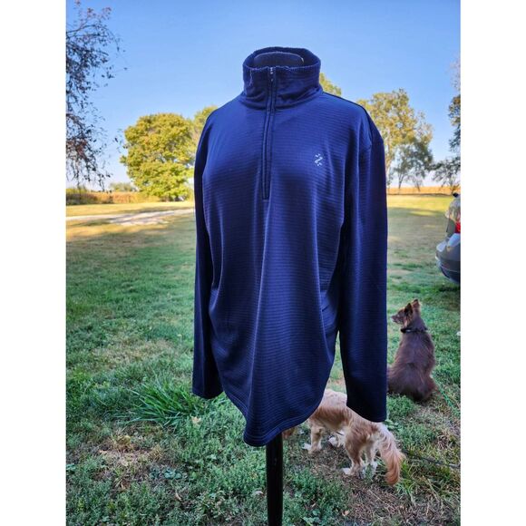 IZOD 1/4 Zip Long Sleeve Soft Pullover Shirt in Blue & green . The shirt is made - Picture 1 of 8